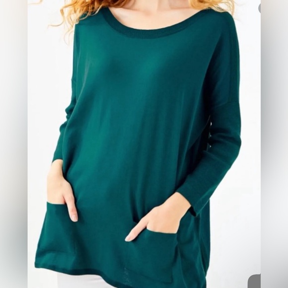 LILLY Pullitzer Cobo Sweater Size M Inky Tidal teal color - Picture 2 of 11